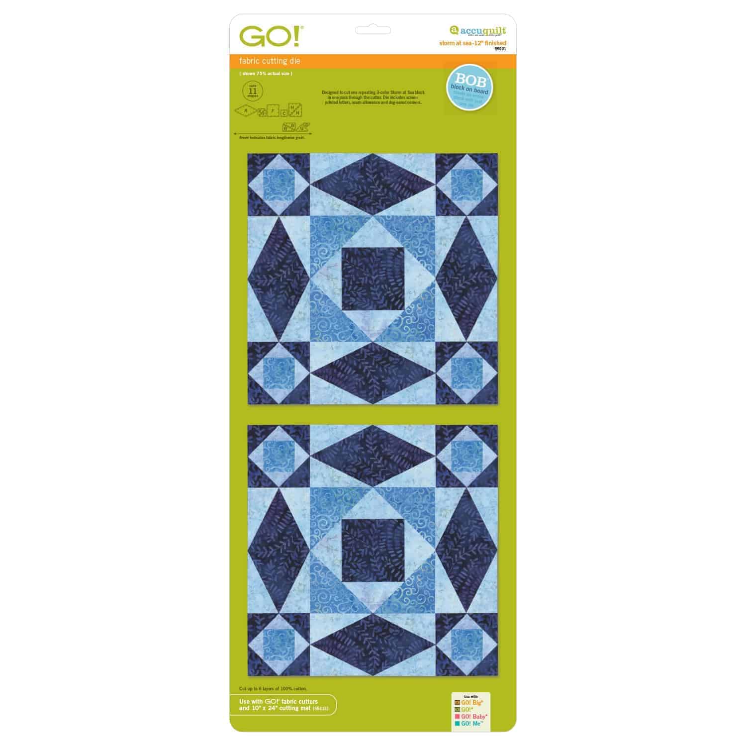 AccuQuilt GO! Fabric Cutting Dies; Square 6-1/2 inch; Quilt Block A